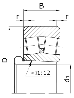 Подшипник роликовый радиальный двухрядный сферический с закрепительной втулкой 753508
